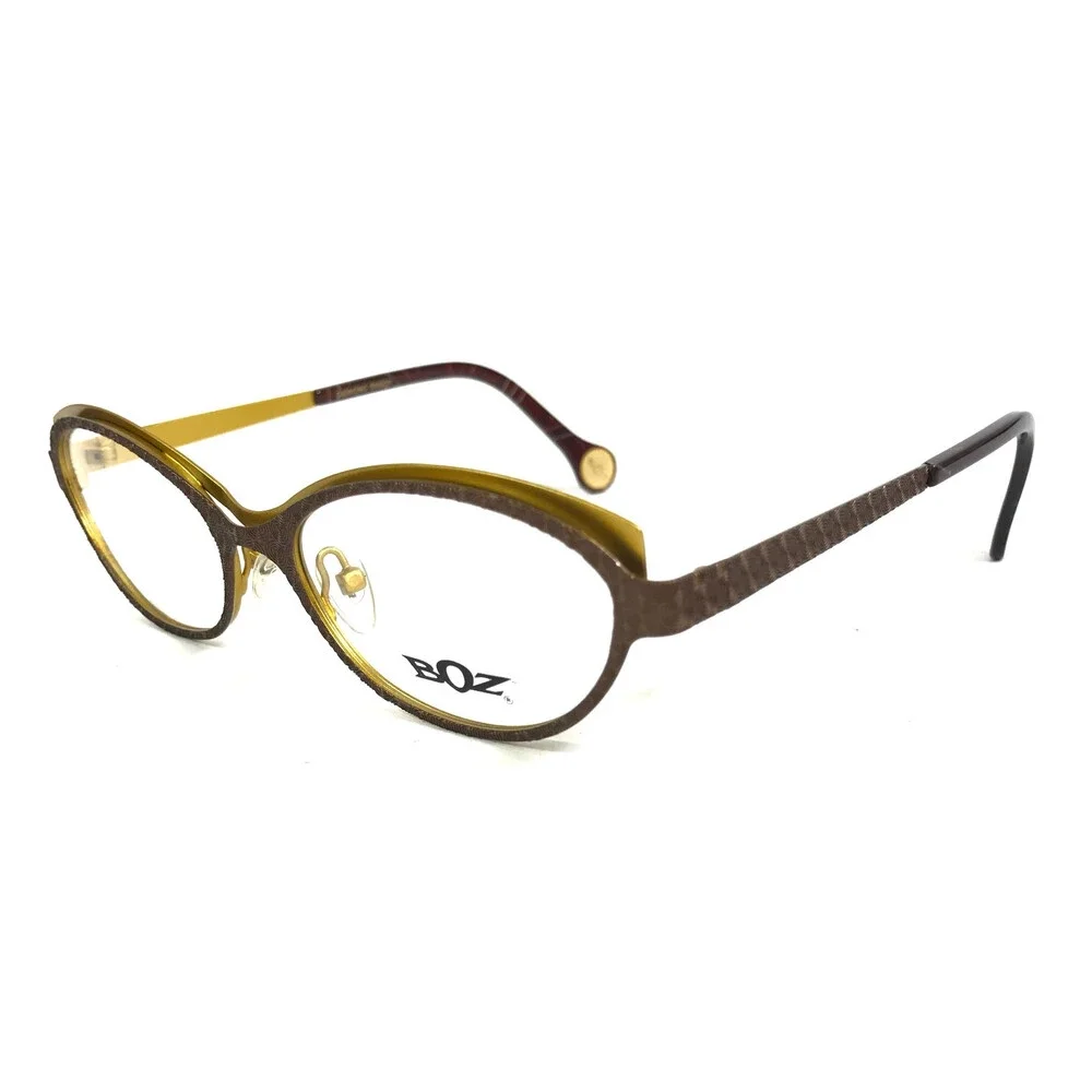 BOZ Eyeglasses Frames VISTA 9252 Brown Yellow Cat Eye Full Rim 52-17-140
